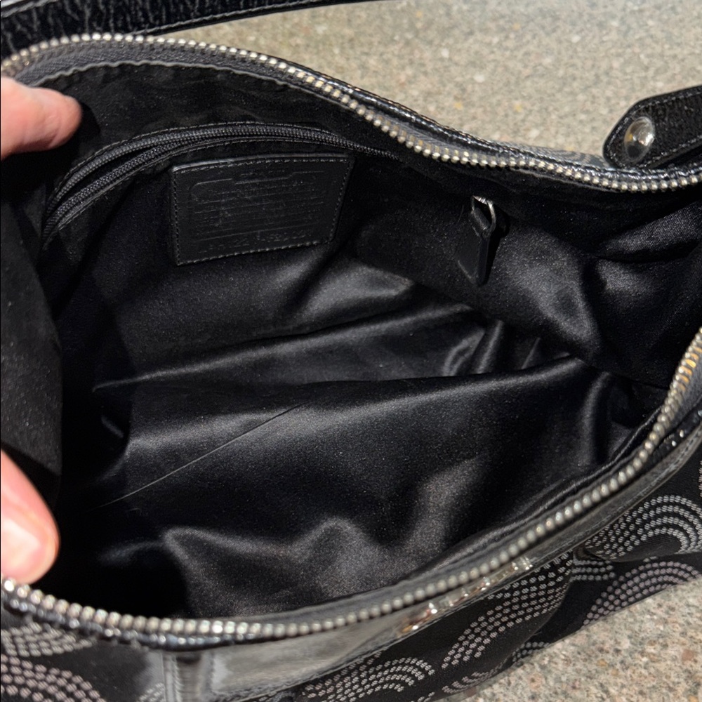 Coach Black Signature Ashley Op Art Shoulder Bag - Picture 3 of 4